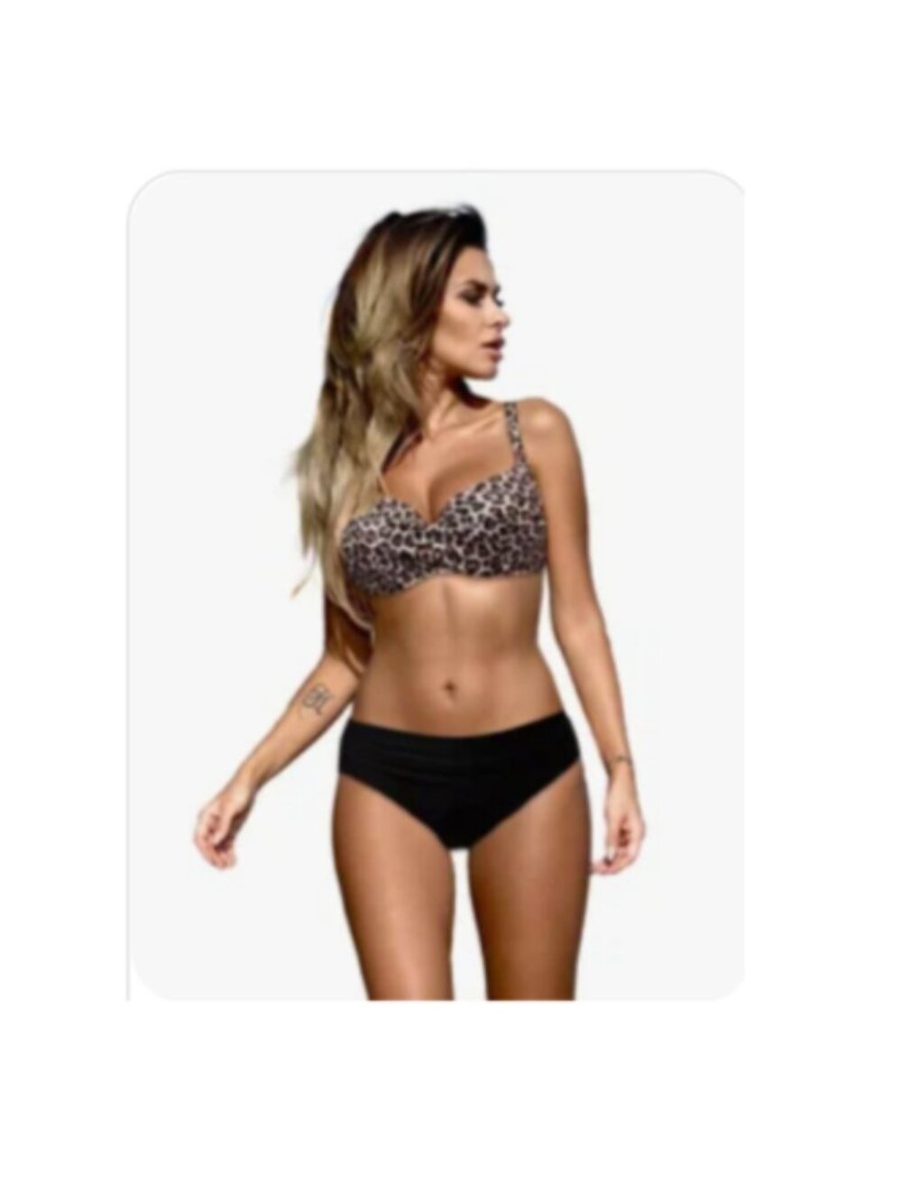 Cupshe Womens 2 Piece Bikini Set Front V High Waist Bottom Small NWT
